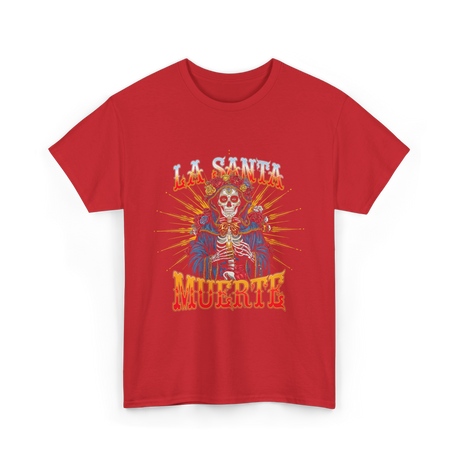 La Santa Muerte Skull Art T-Shirt - Red