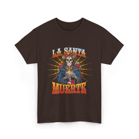 La Santa Muerte Skull Art T-Shirt - Dark Chocolate