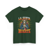 La Santa Muerte Skull Art T-Shirt - Forest Green