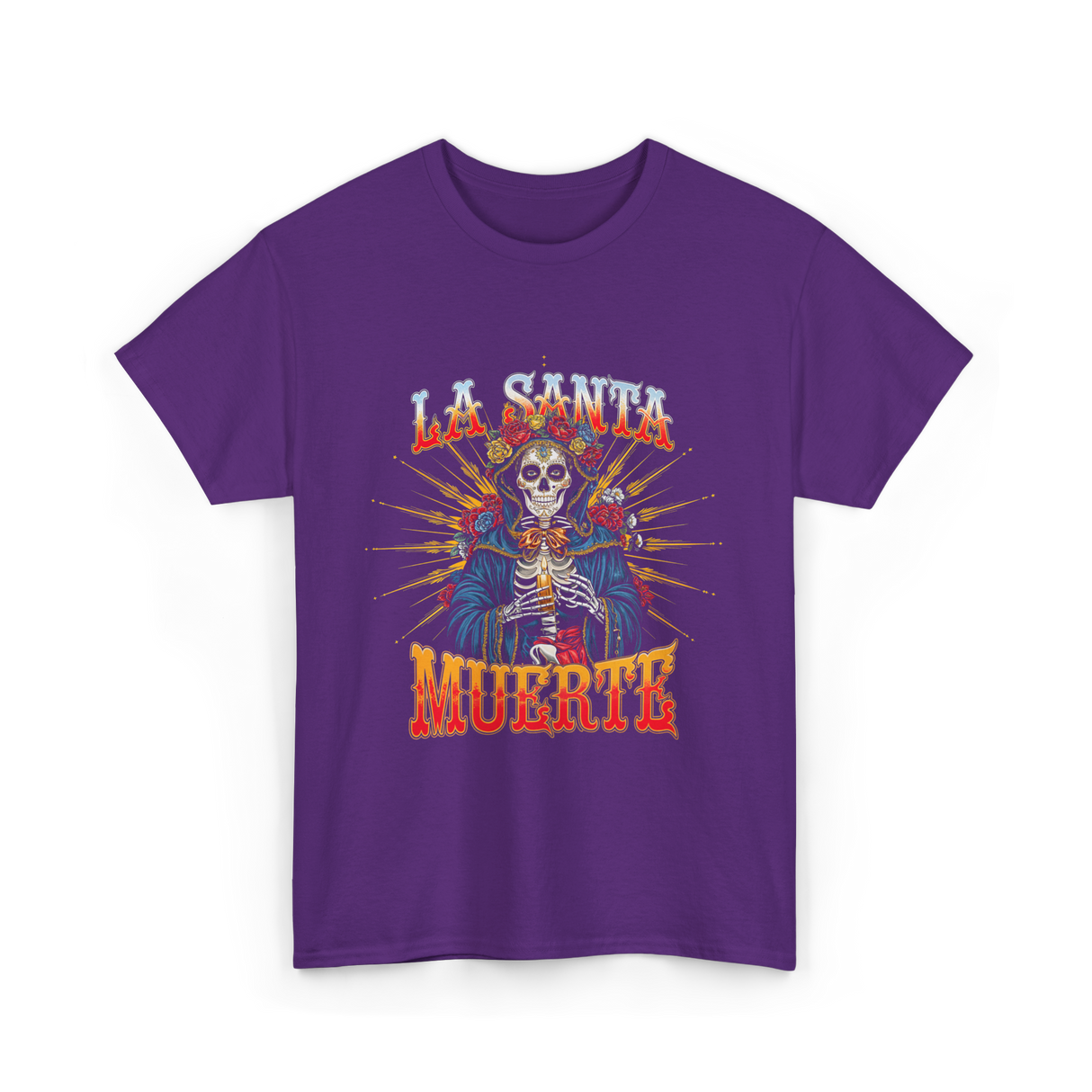 La Santa Muerte Skull Art T-Shirt - Purple