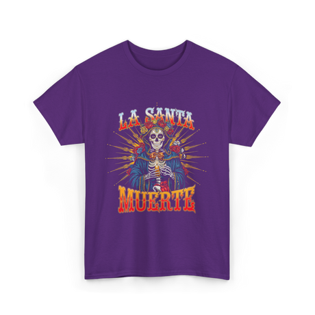 La Santa Muerte Skull Art T-Shirt - Purple