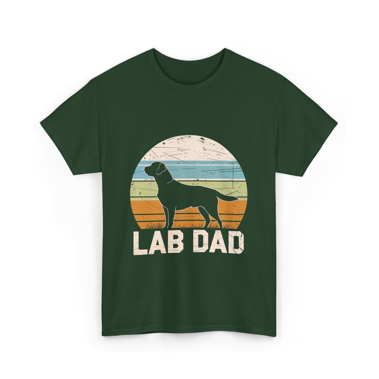 Lab Dad Labrador Dog T-Shirt - Forest Green