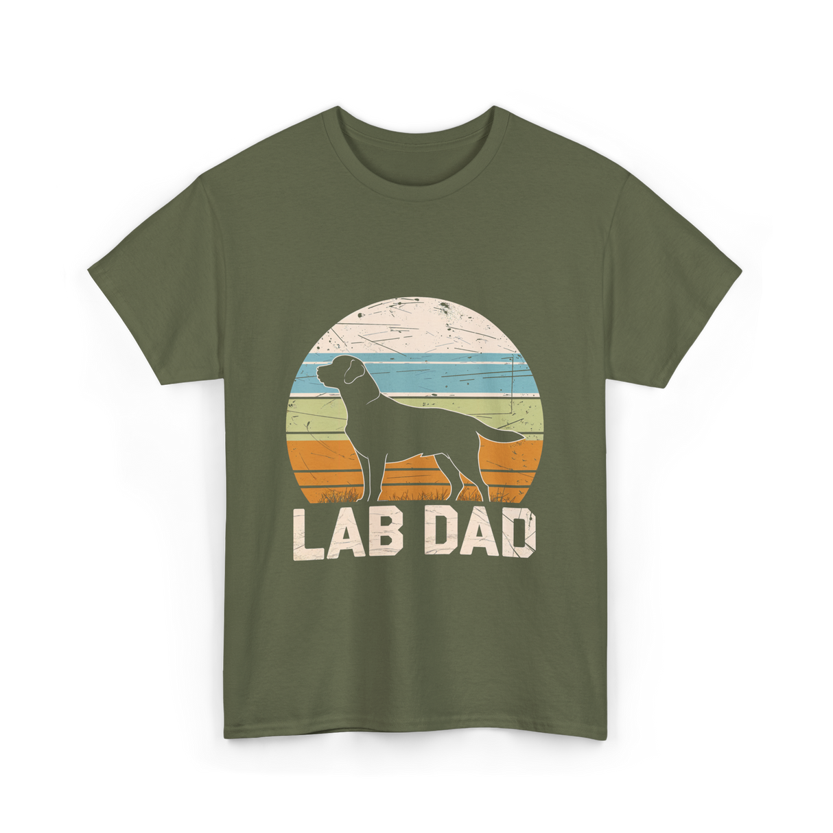 Lab Dad Labrador Dog T-Shirt - Military Green