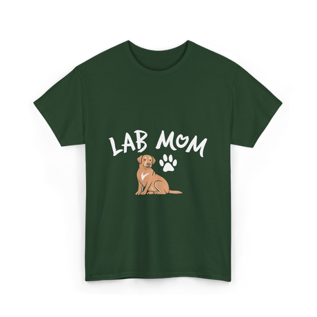 Lab Mom Dog Lover T-Shirt - Forest Green