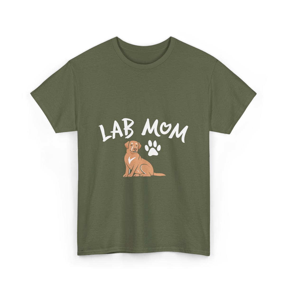 Lab Mom Dog Lover T-Shirt - Military Green