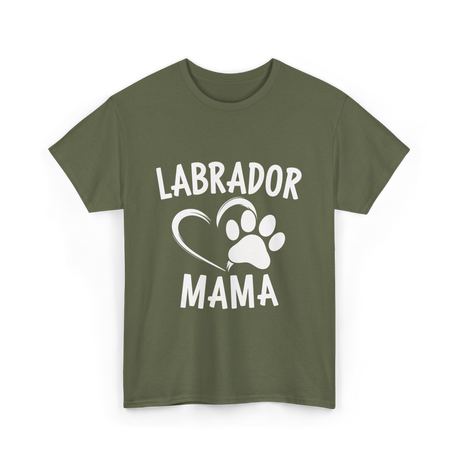 Labrador Mama Dog Lover T-Shirt - Military Green