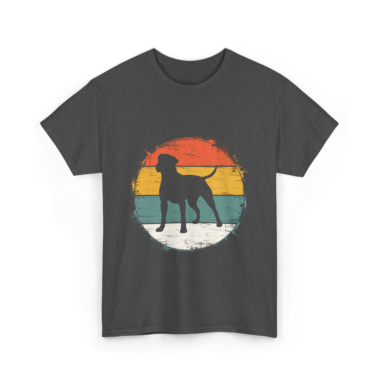 Labrador Silhouette Dog Lover T-Shirt - Dark Heather