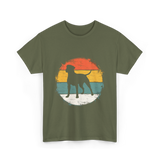 Labrador Silhouette Dog Lover T-Shirt - Military Green