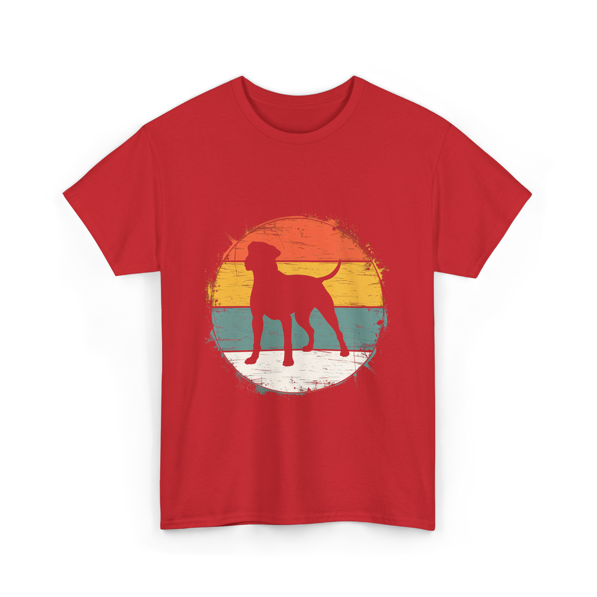 Labrador Silhouette Dog Lover T-Shirt - Red