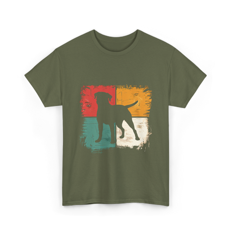 Labrador Silhouette Labrador Dog T-Shirt - Military Green