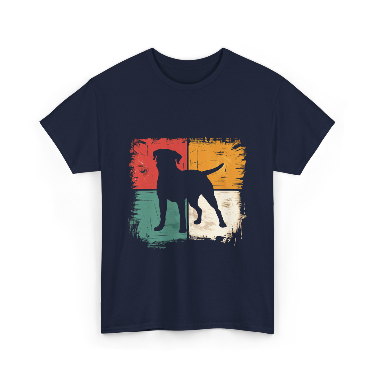 Labrador Silhouette Labrador Dog T-Shirt - Navy