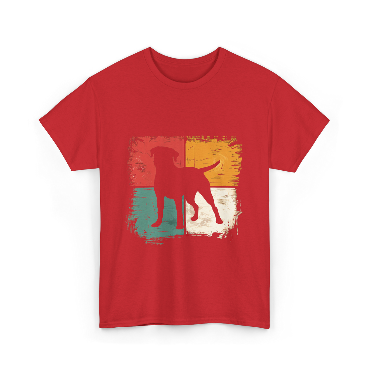 Labrador Silhouette Labrador Dog T-Shirt - Red