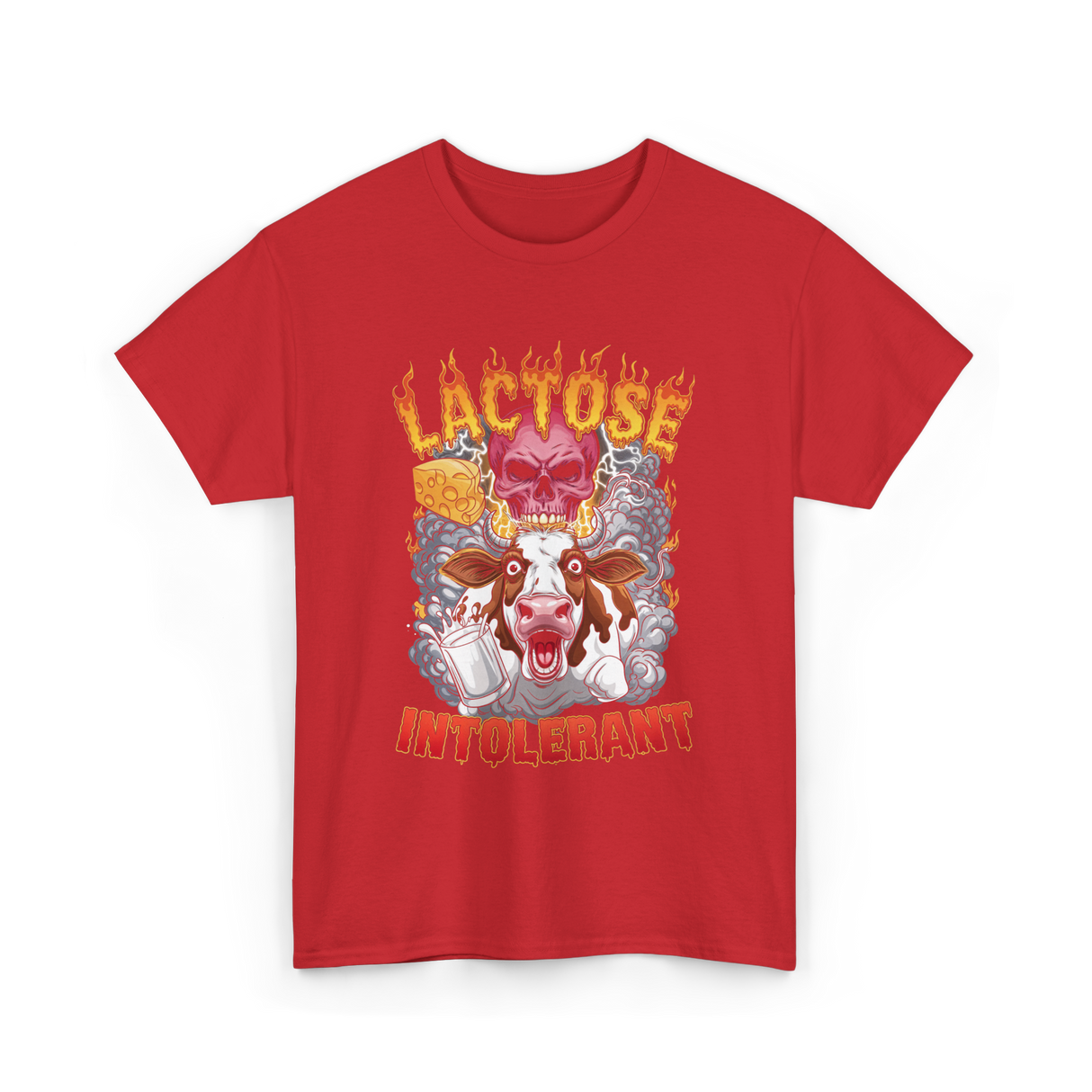 Lactose Intolerant Meme T-Shirt - Red