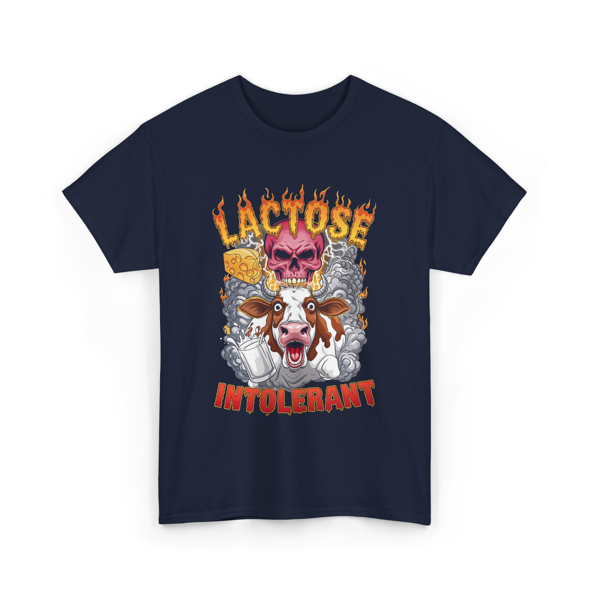 Lactose Intolerant Meme T-Shirt - Navy