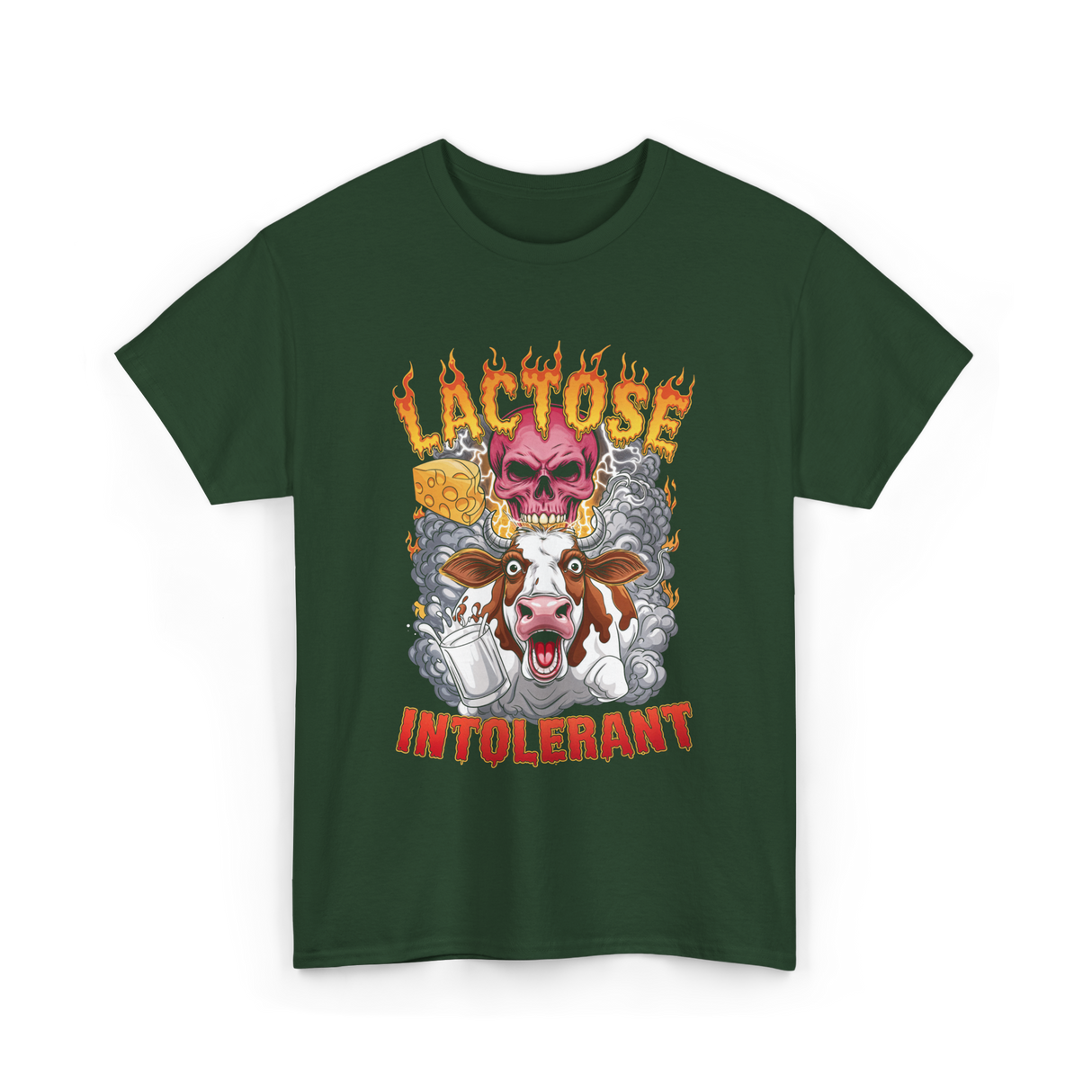 Lactose Intolerant Meme T-Shirt - Forest Green