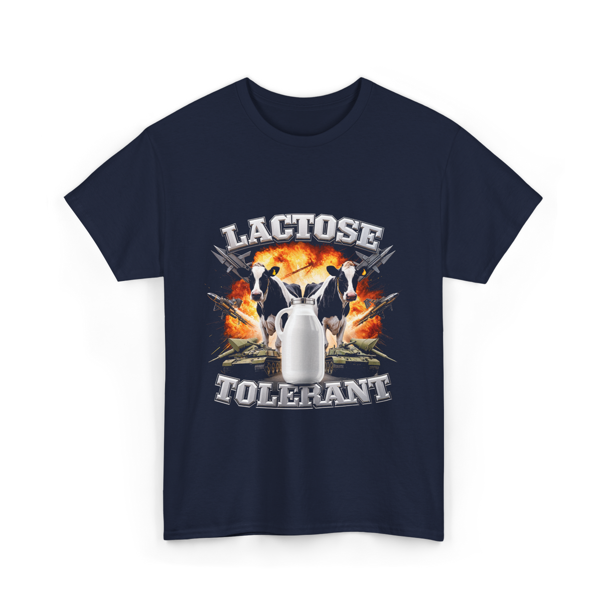 Lactose Tolerant Milk Cows T-Shirt - Navy