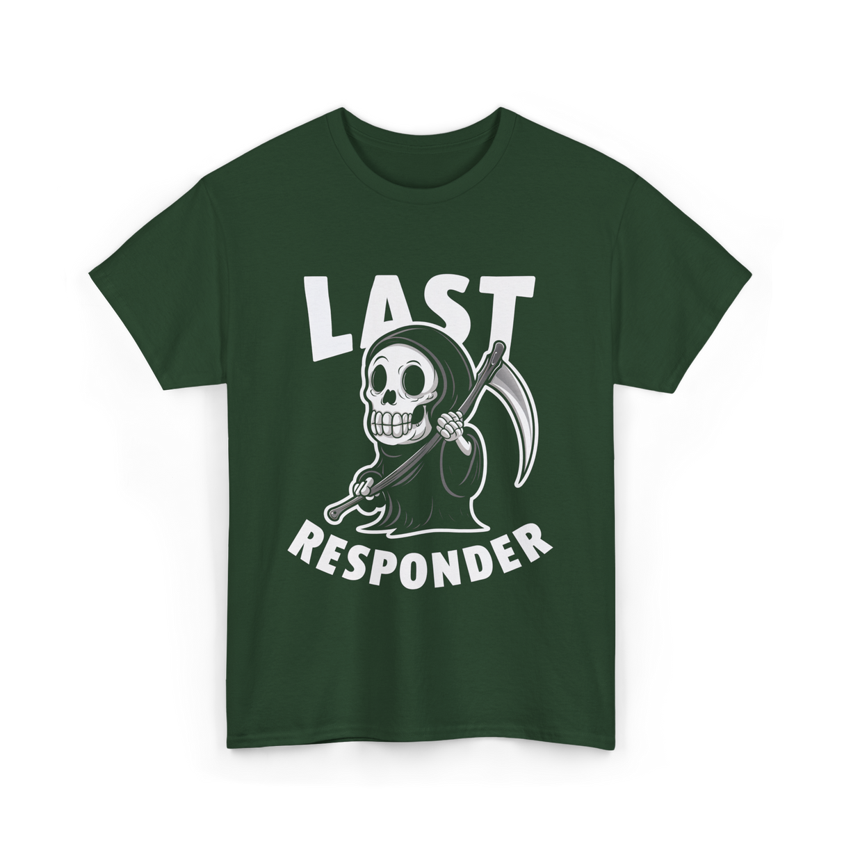 Last Responder Grim Reaper T-Shirt - Forest Green