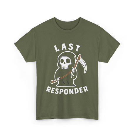 Last Responder Grim Reaper T-Shirt - Military Green