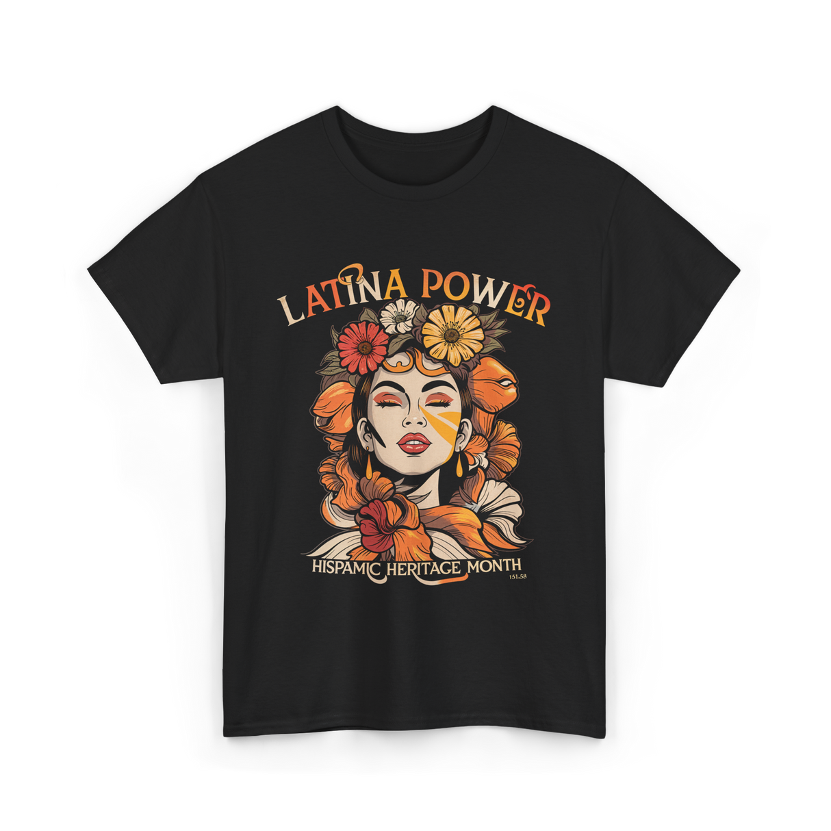 Latina Power Hispanic Heritage Month T-Shirt - Black