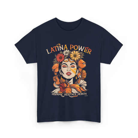 Latina Power Hispanic Heritage Month T-Shirt - Navy