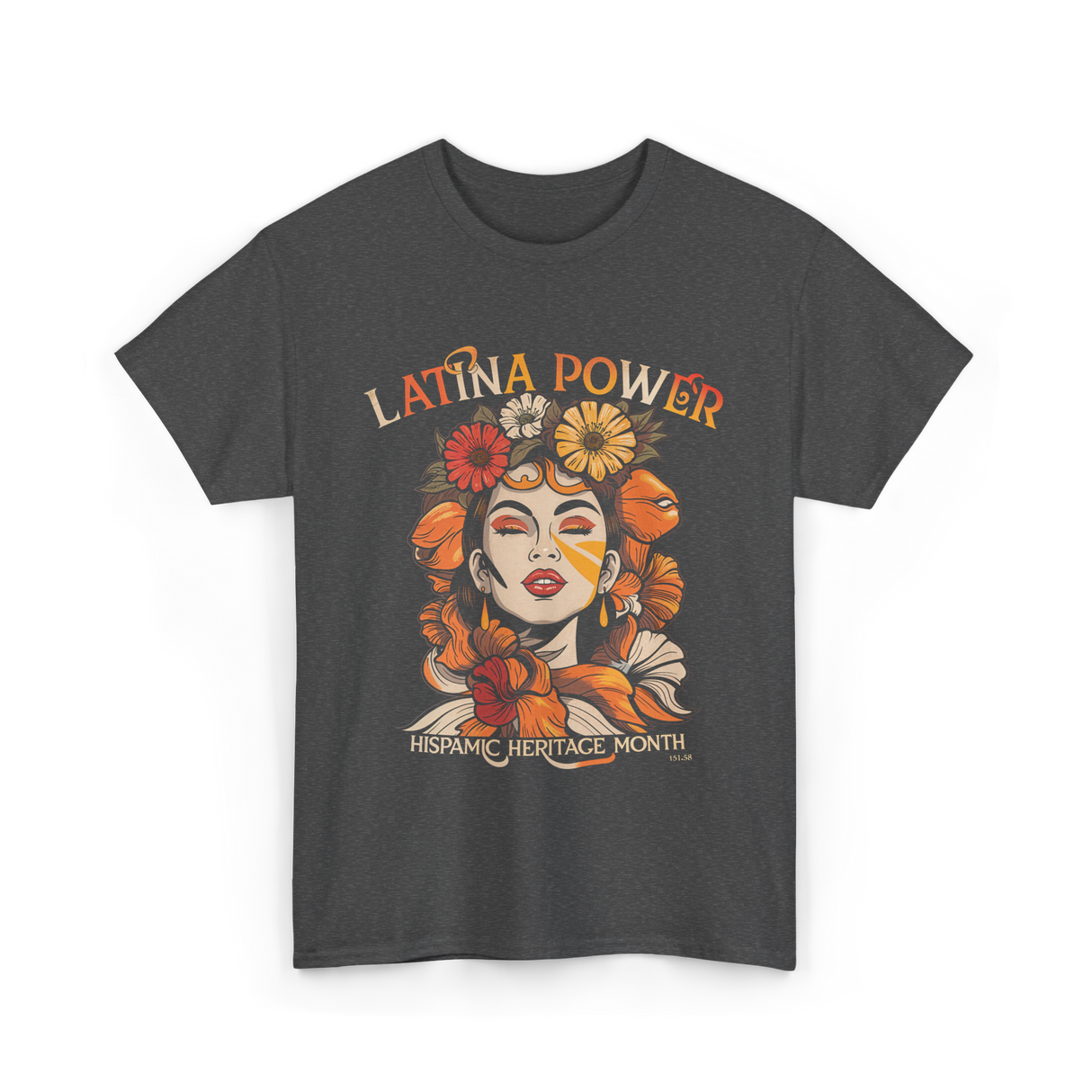 Latina Power Hispanic Heritage Month T-Shirt - Dark Heather