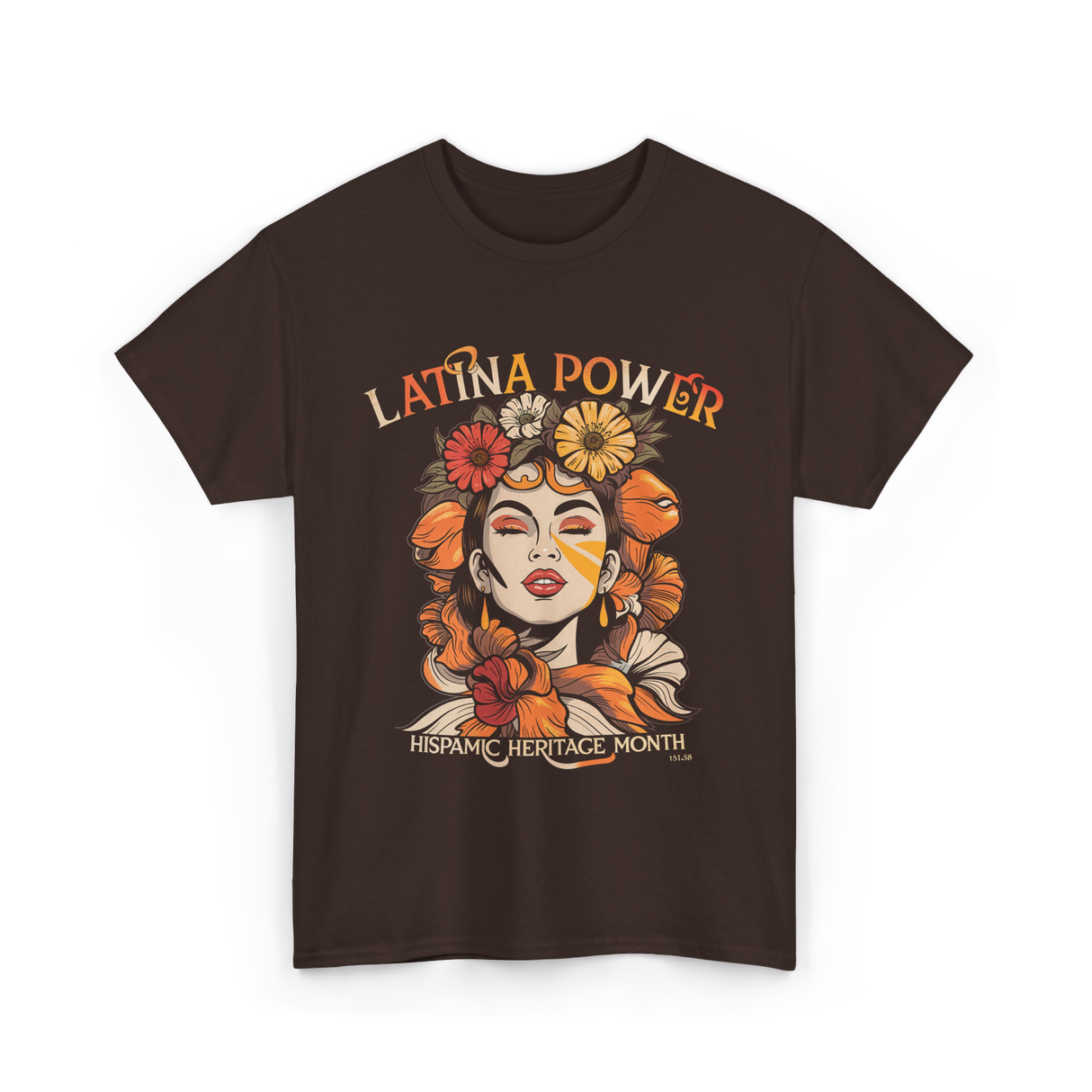 Latina Power Hispanic Heritage Month T-Shirt - Dark Chocolate