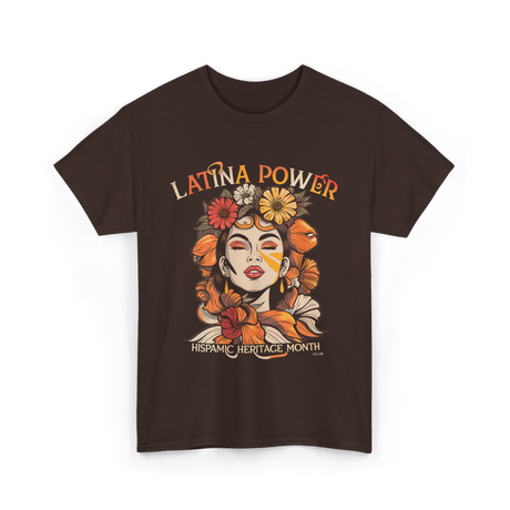 Latina Power Hispanic Heritage Month T-Shirt - Dark Chocolate