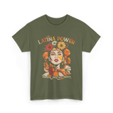 Latina Power Hispanic Heritage Month T-Shirt - Military Green