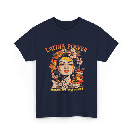 Latina Power Hispanic Heritage T-Shirt - Navy