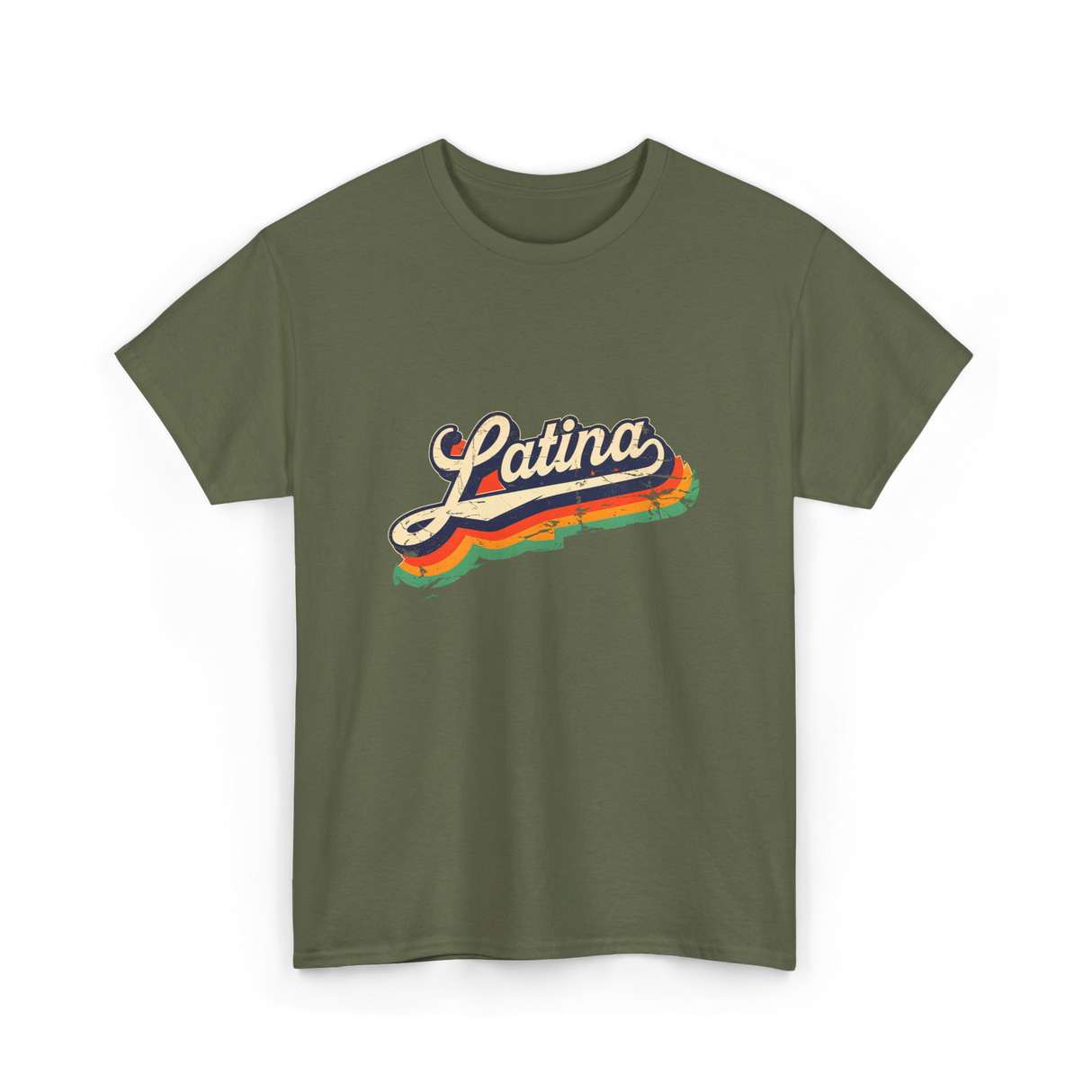 Latina Retro Woman Latina T-Shirt - Military Green