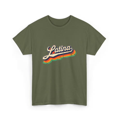 Latina Retro Woman Latina T-Shirt - Military Green