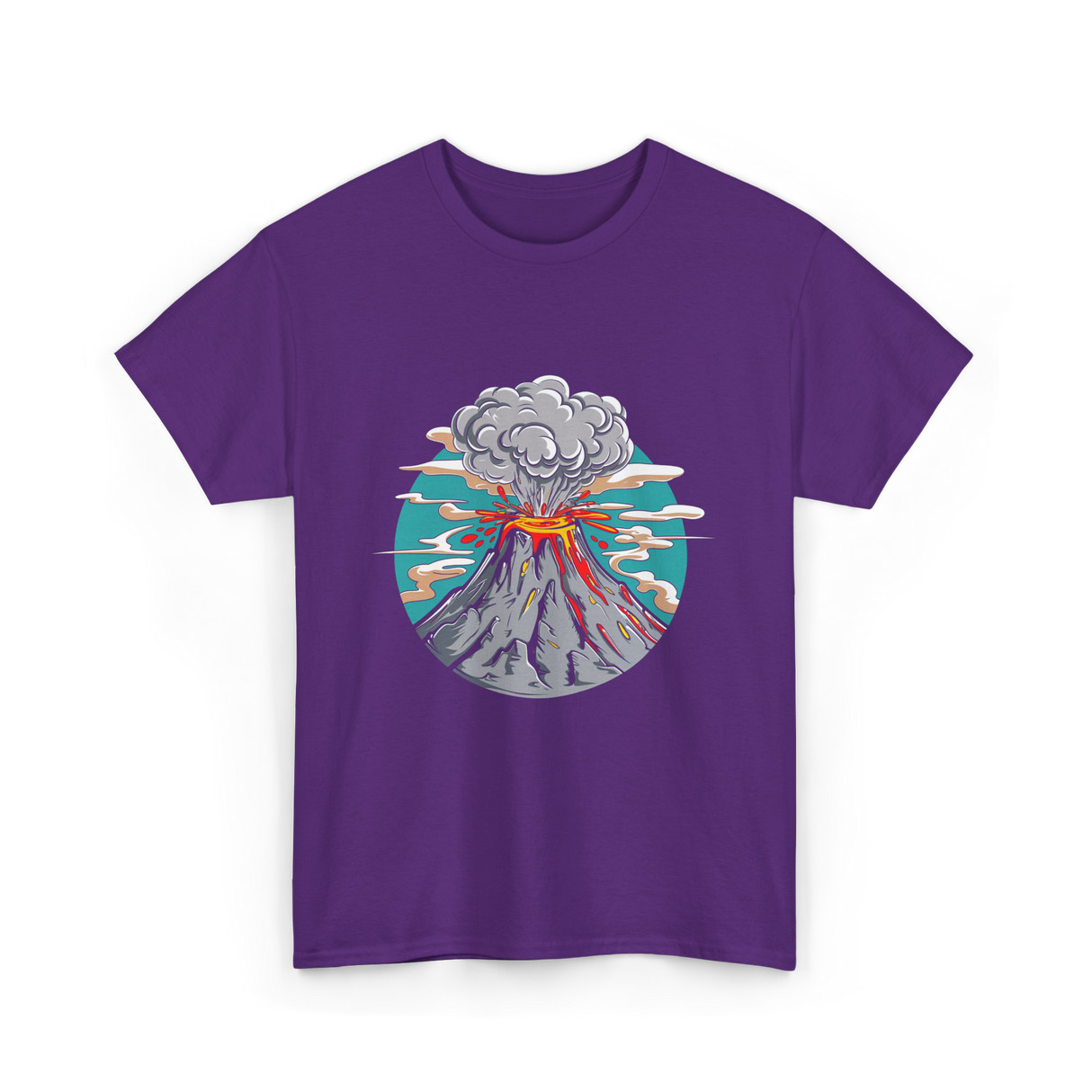 Lava Volcano Eruption Volcano T-Shirt - Purple