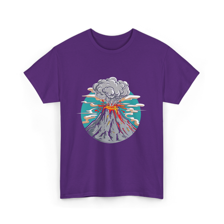 Lava Volcano Eruption Volcano T-Shirt - Purple