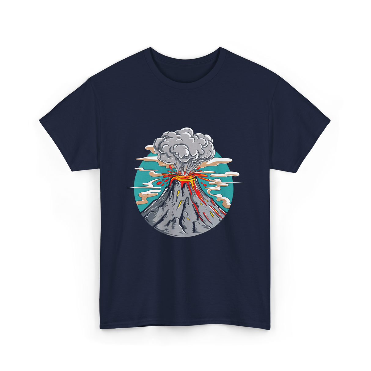 Lava Volcano Eruption Volcano T-Shirt - Navy