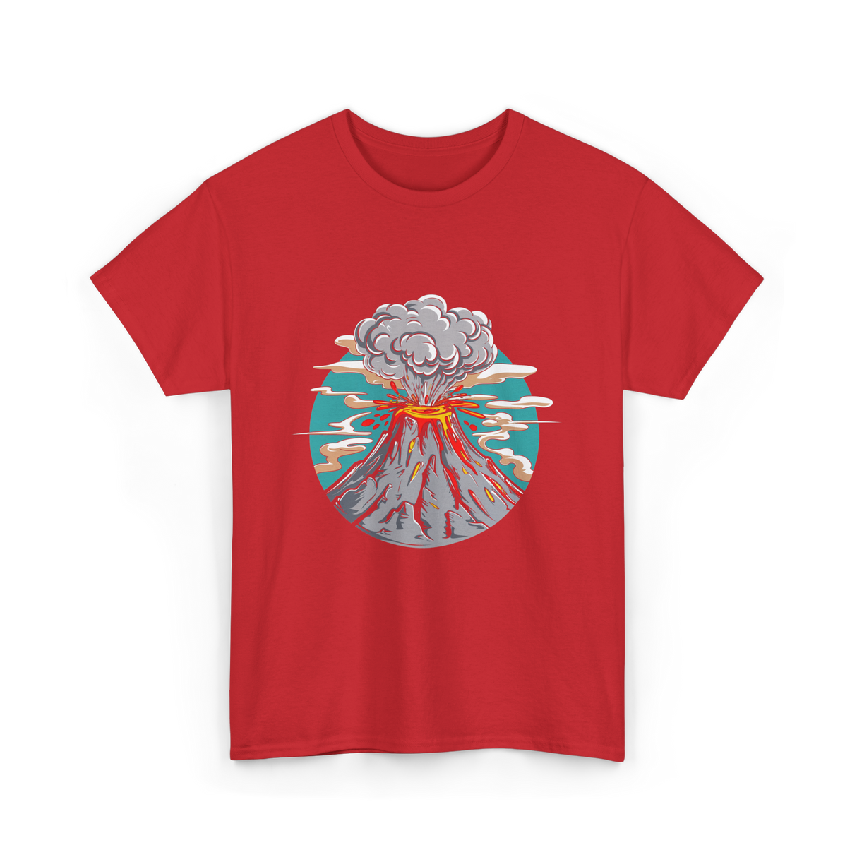 Lava Volcano Eruption Volcano T-Shirt - Red