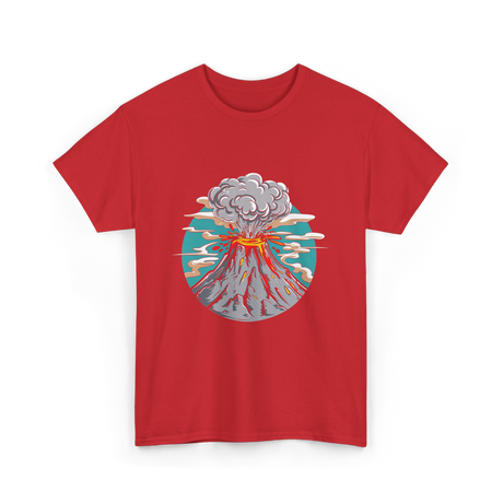 Lava Volcano Eruption Volcano T-Shirt - Red