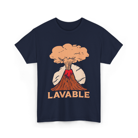 Lavable Volcano Volcanoes Geology T-Shirt - Navy