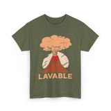 Lavable Volcano Volcanoes Geology T-Shirt - Military Green