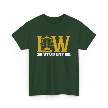 Law Student Law School Attorney T-Shirt - Forest Green