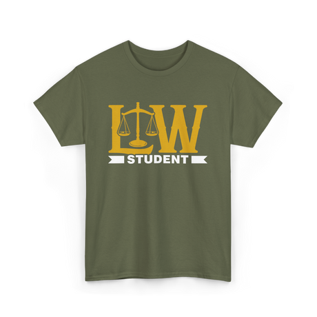 Law Student Law School Attorney T-Shirt - Military Green