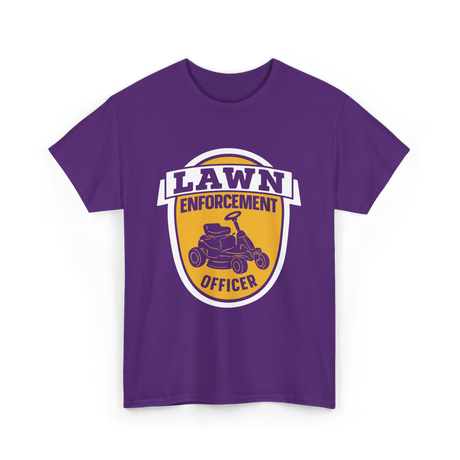 Lawn Enforcement Officer Lawn Mower T-Shirt - Purple