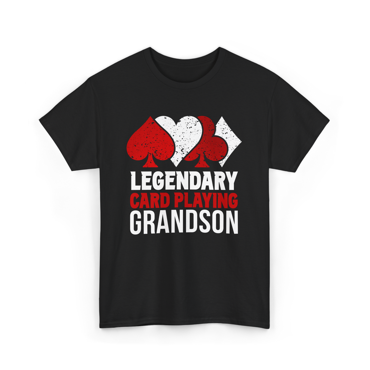 Legendary Card Player Grandson Cards T-Shirt - Black