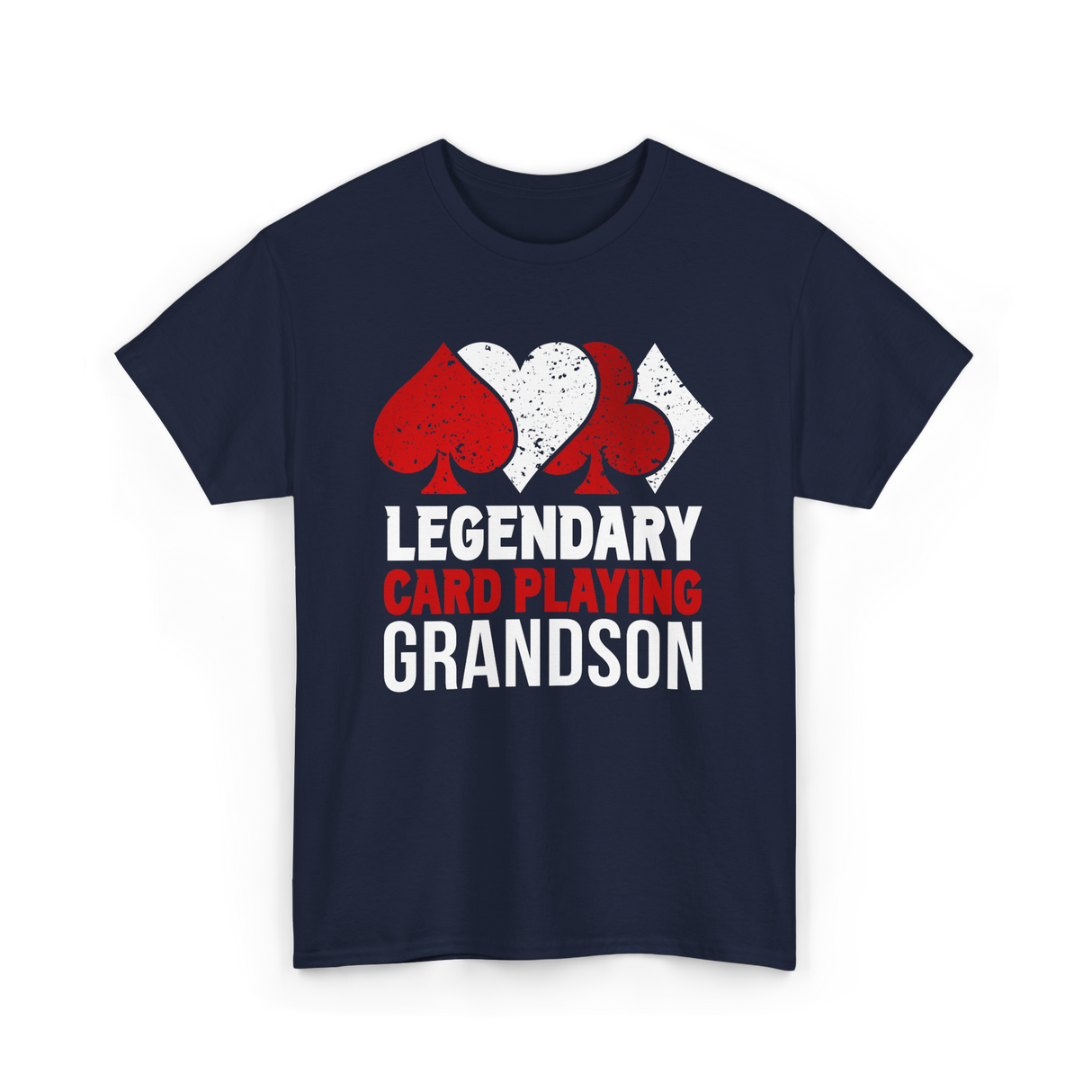 Legendary Card Player Grandson Cards T-Shirt - Navy