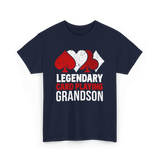 Legendary Card Player Grandson Cards T-Shirt - Navy