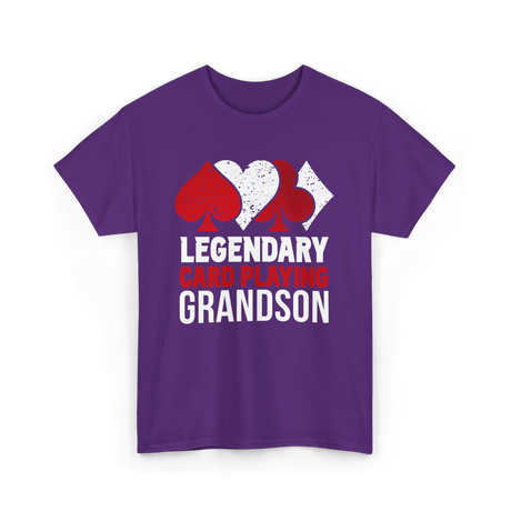 Legendary Card Player Grandson Cards T-Shirt - Purple