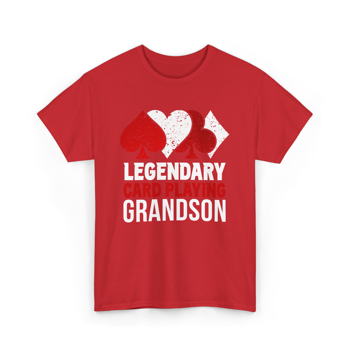 Legendary Card Player Grandson Cards T-Shirt - Red