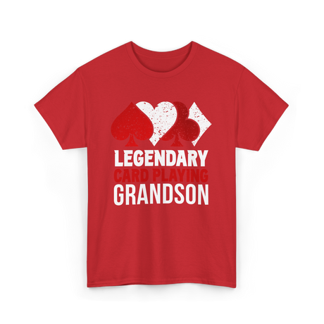 Legendary Card Player Grandson Cards T-Shirt - Red