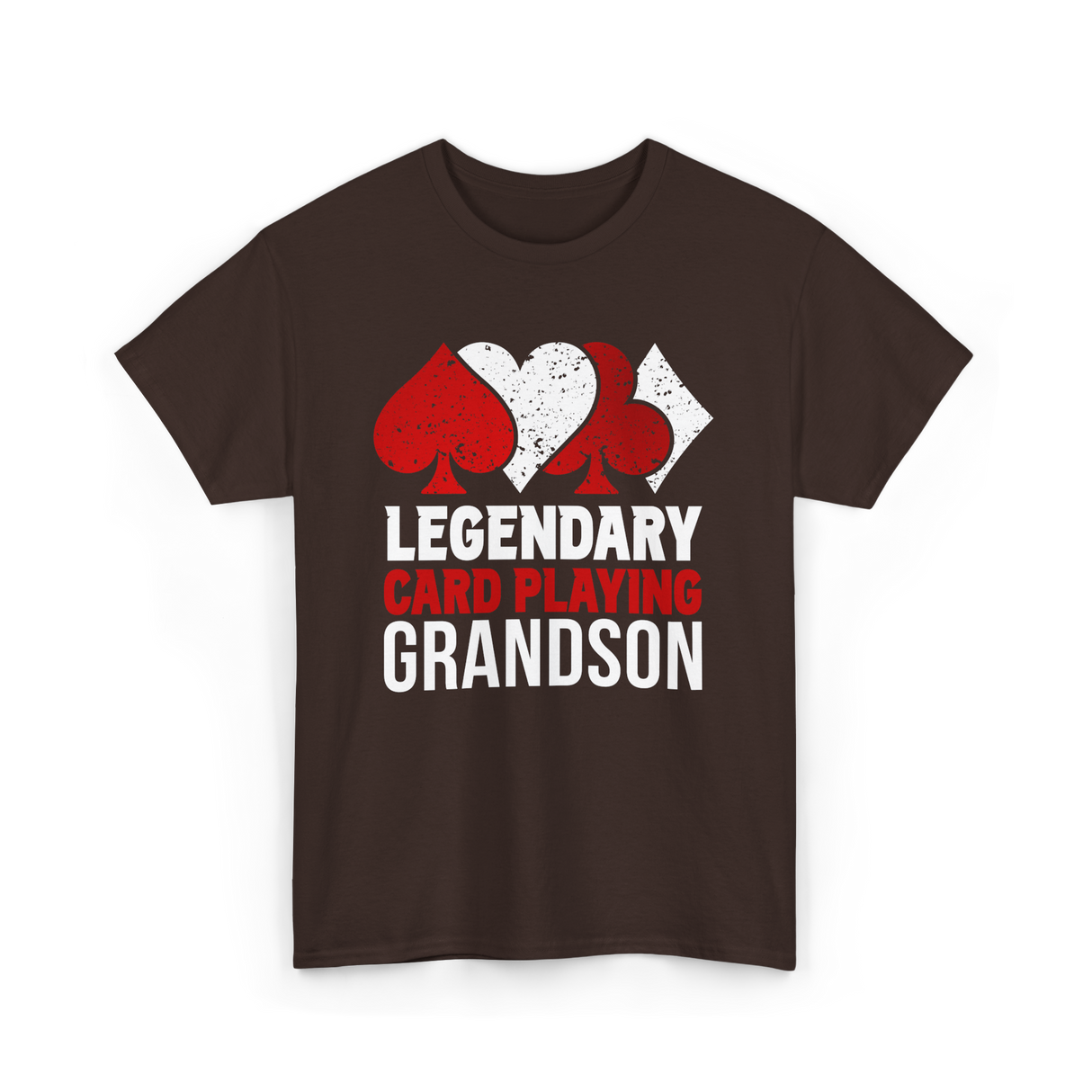 Legendary Card Player Grandson Cards T-Shirt - Dark Chocolate