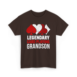 Legendary Card Player Grandson Cards T-Shirt - Dark Chocolate