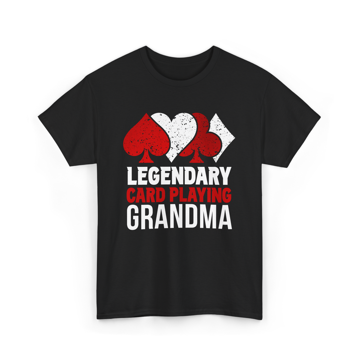 Legendary Card Playing Grandma Cards T-Shirt - Black